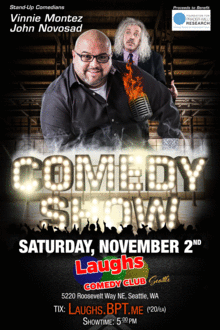 Laughs Comedy Club Seattle Presents: Comedians Vinnie Montez & John Novosad