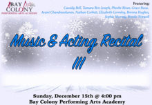 Winter Music & Acting Recital III
