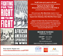 FIGHTING FOR THE RIGHT TO FIGHT: African American Experiences in World War II - Exhibition Opening