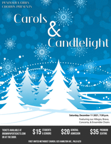 Peninsula Girls Chorus presents, “Carols and Candlelight” (featuring our Allegra, Brava, Concerta, & Ensemble choirs)