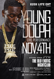 young dolph live performance and collage party young dolph flyer